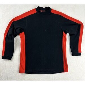 Helly Hansen Pullover Sweater Women's Size Large Black Red Fleece Long Sleeve